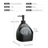Distributeur de savon liquide 400 ml pompe plat rechargeable pour cuisine salle de bain salle d'eau noir et blanc 230308
