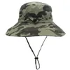 Szerokie brzegowe czapki outfly kamuflaż hat ochrona UV szeroką grzbiet letni kapelusz safari czapka oddychająca z regulowanym paskiem podbródka połowowe Panama R230308