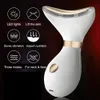 Face Care Devices 3 Colors Led Neck Massager Pon Therapy Heating Face Neck Wrinkle Removal AntiAging Reduce Double Chin Skin Lifting 230308