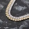 Unisex Fashion Men Women CZ Chains 18k Gold Plated 10mm 18/22inch Bling CZ Diamond Stone Chains Necklaces Hip Hop Jewelry