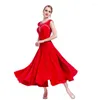 Stage Wear M-1727 Volwassen Ballroom Dance Oefing Dress Vrouw Vriendschap Moderne Performance Training TE KOOP