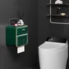 Toalettpappershållare väggmonterad rullhandduk Vattentät bricka för förvaringslåda Vävnadshylla Badrum 230308