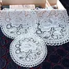 Table Cloth European-Style Round Lace Embroidered Hollow Dining Mat Household Plate And Bowl Cushion Decoration Heat