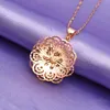 Chaînes violet plaqué or 14K Rose fleur pendentif colliers mode exquis dames chinois fiançailles bijoux chaînes-cadeaux