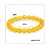 Filo 8MM 10mm pietra naturale perline gialle bracciali femminili per donna uomo ciondoli braccialetto elastico con perline tonde gioielli regali