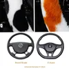 37-38cm Universal Car Steering Wheel Cover Without Inner Ring Cow Pattern Plush New Elastic Car Handle Cover