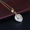 Choker Tiny CZ Paled Double Round Disc Disk Charm Natural Freshwater Pearl Bead Chic Gold Link Chain Pendant Halsband för kvinnor