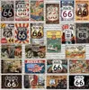 Route 66 Plaque en métal Shabby Chic Route66 Plaques métalliques pour mur, maison, artisanat, café, musique, bar, garage, décoration vintage, affiche personnalisée, décoration artistique, taille 30 x 20 cm w01