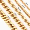 Chains 6/8/10/12/14MM Sale 316L Stainless Steel Gold Color Curb Cuban Chain Men's Necklace Or Bracelet Fashion JewelryChains