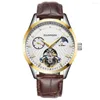 腕時計Guanqin 2023 Watch Men Top Automatic Luminous Mens Clock Hollow Tourbillon Waterproof Mechanical MontreHomme