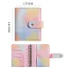 Anteckningar A6 A7 Macaron Color 6 Ring Binder Pu Clip-On Notebook Leather Loose Leaf Notebook Cover Notebooks Journal Kawaii Stationery 230309