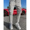 Men's Pants Cargo Pants Men's High Street Hip-hop Personality Trendy Overalls Casual Pants Jeans Man pants fitting Reflective Trousers 230309