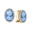 Charm 6 Colors Oval Lady Queen Cameo D أقراط للنساء الذهبي اللون الوردي الأزرق الرمادي المجوهرات المجوهرات L230309