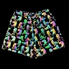 Mäns shorts färgglada reflekterande tigertryck för män natt reflekterande lysrör regnbågen andningsbar yoga jogging sport 230308