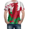 Herren-T-Shirts mit Wales-Flagge, Vintage-Aktivität, Wettbewerb, USA-Größe