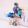 Keychains re Charm Doble Flamingo Bird Cadena Batinaje de la cadena de rehiceos Rhinestone Bag Costing Keyrings for Women J3030