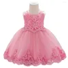 Girl Dresses 2023 Toddler Dress Pearl Embroidered Baby Lace Princess Wash