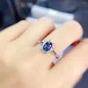 Bagues de cluster KJJEAXCMY Fine Bijoux S925 Sterling Argent Incrusté Naturel Bleu Topaz Fille Gemstone Bague Support Test Style Chinois