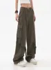 Calças femininas Capris Autumn vintage High Street Baggy Cargo Pants Mulheres Y2K Streetwear solto perna larga Pant feminina Casual Cargo reta Trouser 230309