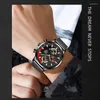 Bilek saatleri moda erkekler saat sporları için gündelik parlak saatler izle lüks takvim kuvars montre homme reloj