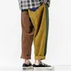 Men's Pants Charmkpr Men's Trousers Multi-Color Patchwork Corduroy Pantalons Casual Streetwear Male Zipper Fly Straight Long Pants S-2XL 230308