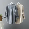 Women's Blouses Shirts Arrival Women Solid Oversize White Blouse Batwing Sleeve Pockets Long Shirt Turn-Down Collar Casual Top T96605F 230309
