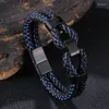 Charm Bracelets Vintage Braided Leather Bracelet For Men Women Wrist Jewelry Stainless Steel Fashion Rope Chain Bangle Friend Gifts SP1183