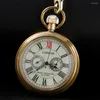 Pocket Watches Vintage Bronze London Mechanical Watch Hoogwaardige Unisex ketting Timing Pendant Mens en Dames Renoj