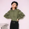 Женские блузкие рубашки весенняя зеленая шифоновая рубашка Женская корейская темперамент Чика