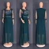 Abbigliamento etnico Abiti lunghi maxi africani per le donne Maniche a 3/4 in chiffon Abito da festa elegante Abaya solido Set due pezzi di grandi dimensioni Africaine