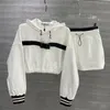 Women Tracksuit shirts Two Piece Dress Sportwear Spring 23SS Outwear Casual Style Budge Lady Slim Hoodies Tees Knit Shirt