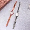 Armbanduhren Set Uhr Frauen Rose Gold Diamant Armband Luxus Schmuck Damen Weibliche Mädchen Stunde Casual Quarz Klein