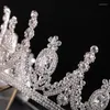 Fermagli per capelli europei e americani di fascia alta principessa corona nuziale diadema strass cristallo fascia abito da sposa stile dolce romantico