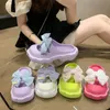 Slippers Waterproof BowKnot Cute Slippers Women Summer Indoor Plush Home Footwear Girl Outdoor Platform 230308