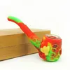 Colorful Silicone Snake Skin Pipes Herb Tobacco Glass Porous Filter Bowl Portable With Oil Rigs Case Spoon Tip Straw Handpipes Smoking Hand Cigarette Holder Tube