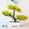 装飾的な花1pc人工植物盆栽小さな木のポットホームルームテーブルのための偽の鉢植えの装飾