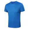 Men's T Shirts Quick Dry Fitness Shirt High Quality Polyester Men Women Solid Running T-Shirt Sports Tops Training Exercise Clothes