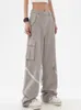 Calças femininas Capris Autumn vintage High Street Baggy Cargo Pants Mulheres Y2K Streetwear solto perna larga Pant feminina Casual Cargo reta Trouser 230309