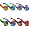 Colorful Silicone Snake Skin Pipes Herb Tobacco Glass Porous Filter Bowl Portable With Oil Rigs Case Spoon Tip Straw Handpipes Smoking Hand Cigarette Holder Tube