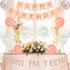 Other Event Party Supplies JOYMEMO 13th Birthday Decorations Rose Gold Balloon OMG UR A Teenager Sash Curtains Banner for Girls 13 Years Old Birthday Party 230309