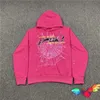 Mens Hoodies Sweatshirts Young Thug Pink Sp5der 555555 Hoodie Men Women 1 1 High Quality Foam Print Spider Web Graphic 555555 Pullovers 230309