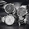 ساعات معصم Benyar Fashion Chronograph Sport Mens الساعات أعلى سوار الفولاذ المقاوم للصدأ الفاخرة الفاخرة الكوارتز ريلوجيو ماسولينو