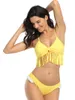 Dames badkleding franjes bikini sexy gesplitst zwempak badpak dames 2 -delige set top voor grote borsten