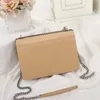 Gün batımı yüksek kaliteli omuz çantaları lüksler gerçek deri pochette çantalar zarf metal zincir kadın tasarımcısı el çantası erkek eyer crossbody klasik tote debriyaj çantası