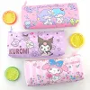 pen holder for purse Sanrios Cinnamonroll Kuromi Kitty Cartoon double layer Pencil Case Travel Storage Bag Zipper coin purse Stationary Gift