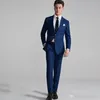 Ternos masculinos personalizados Slim Fit Groom Tuxedos Designer de Designer Acelerado Lappel Two Pieces Business Men (calça de jaqueta)