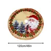 Christmas Decorations Santa Claus Tree Skirt Non-Woven Fabric Cartoon Pattern Bottom Decoration 120Cm