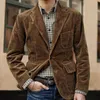 Erkek Ceketler Erkek Ceket Düğmeleri Kapatma 3D Kesim İş Giysesi Erkek Düz Renkli Yakel Kadife İş Blazer Ofis Giyim