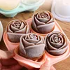Ice Cream Tools Ice Cube Form Silicone Rose Shape Icecream Mold Tray 3D Big Ice Cream Ball Maker Reusable Whiskey Cocktail Mould Bar Tools Z0308