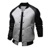 남자 재킷 가을 겨울 -판매 남자 야구 재킷 큰 주머니와 가죽 슬리브 캐주얼 스포츠 스탠드 업 칼라 재킷 230309